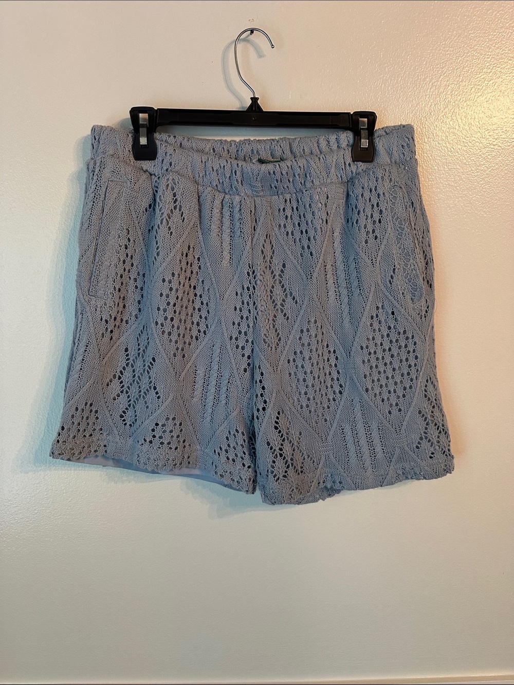 Esc. Blue Lace Knit/ Crochet Shorts Size L